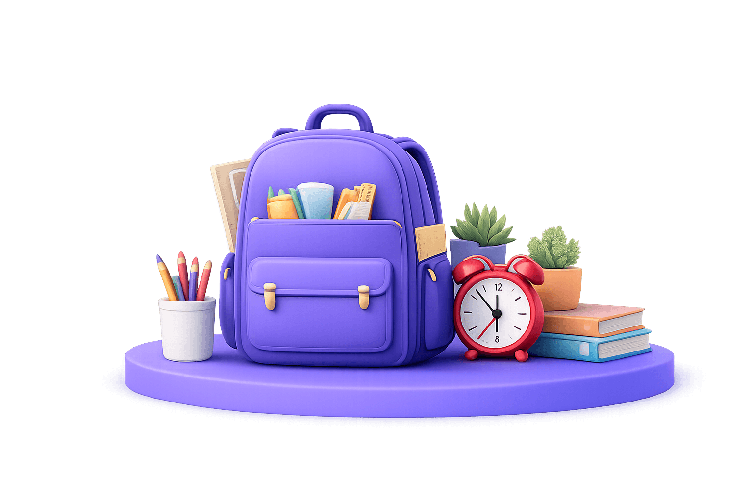 Student backpack illustration